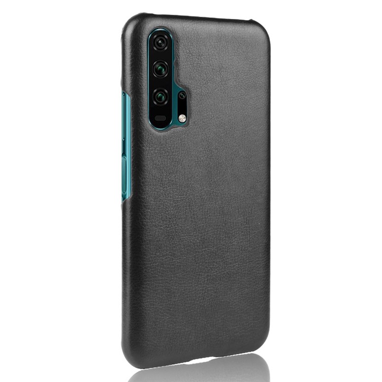 Litchi Texture PU Leather Coated Hard PC Phone Case for Huawei Honor 20 Pro - Black-2