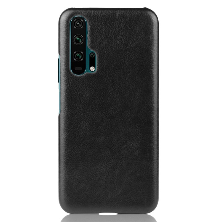 Litchi Texture PU Leather Coated Hard PC Phone Case for Huawei Honor 20 Pro - Black-4