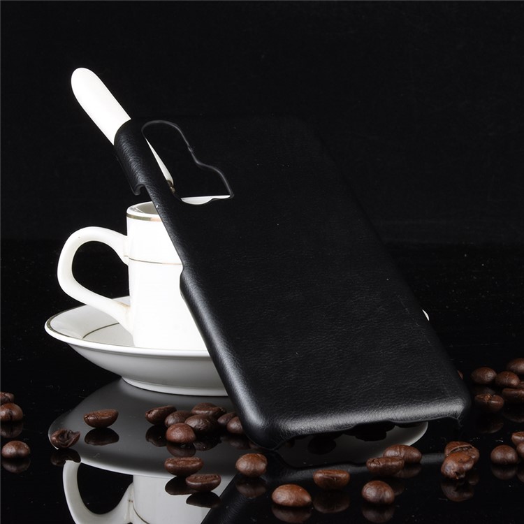 Litchi Texture PU Leather Coated Hard PC Phone Case for Huawei Honor 20 Pro - Black-5