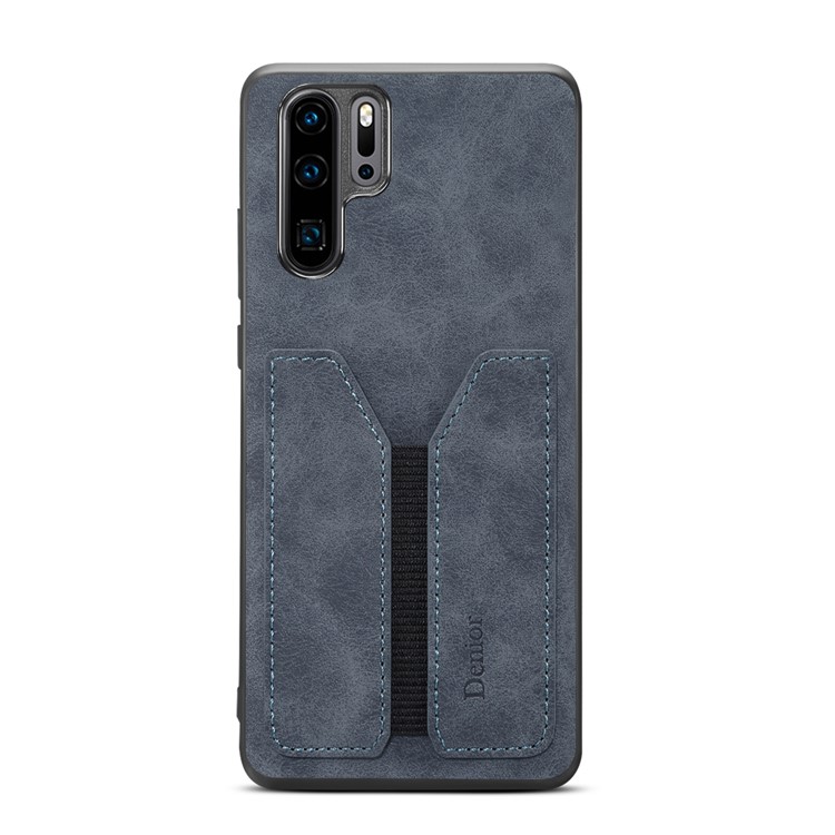 PU Leather Coated TPU with Elastic Card Slot Phone Cover for Huawei P30 Pro - Grey-2