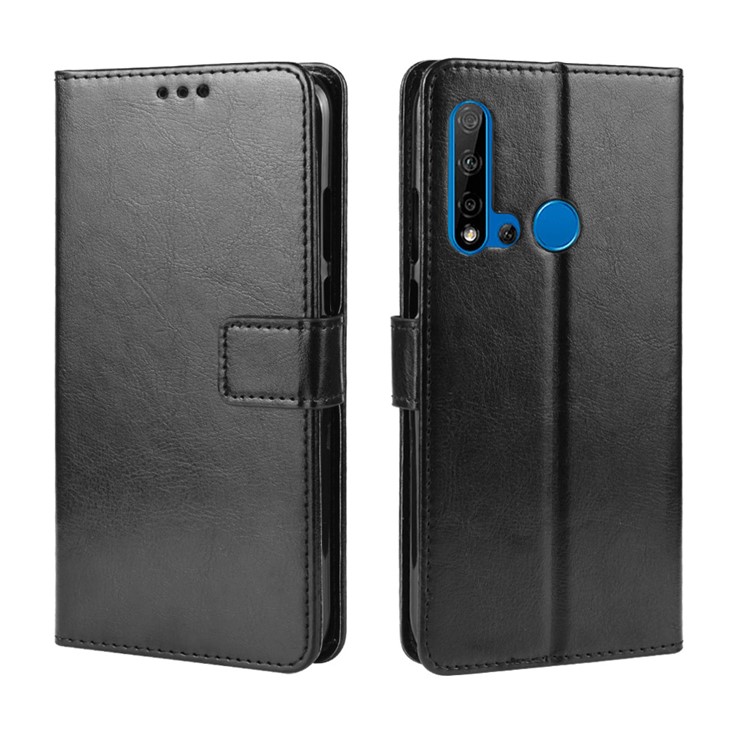 Crazy Horse Leather Wallet Case for Huawei P20 lite (2019) / Nova 5i - Black-2