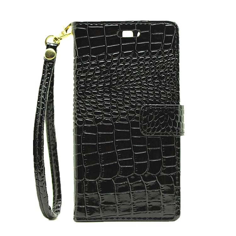 For Huawei P9 Crocodile Texture Leather Wallet Case - Black-2