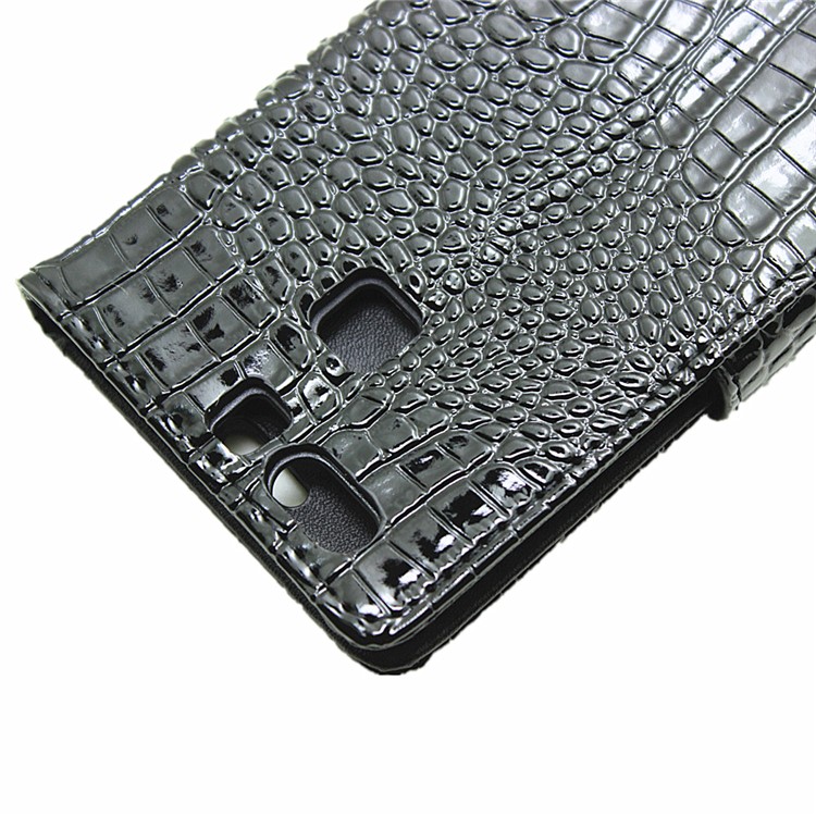 For Huawei P9 Crocodile Texture Leather Wallet Case - Black-8