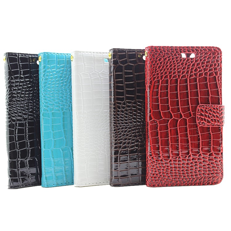 For Huawei P9 Crocodile Texture Leather Wallet Case - Black-9