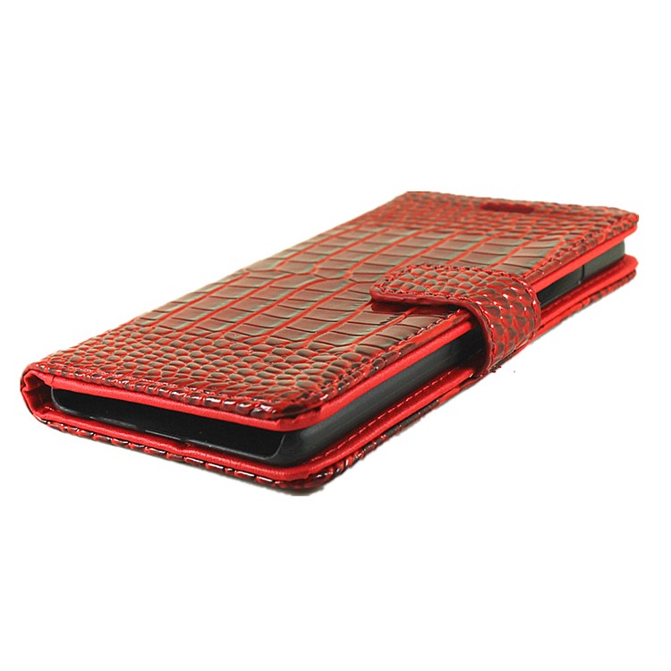 For Huawei P9 Crocodile Texture Leather Wallet Shell - Red-8