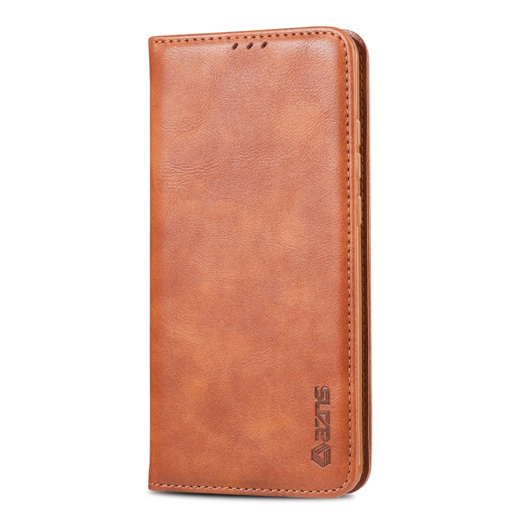 AZNS Retro Style PU Leather Card Holder Case for Huawei Y7 (2019) - Brown-2