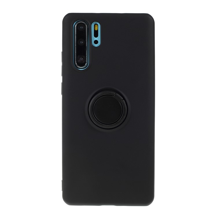 All-wrapped Silicone Kickstand Phone Shell for Huawei P30 Pro - Black-3