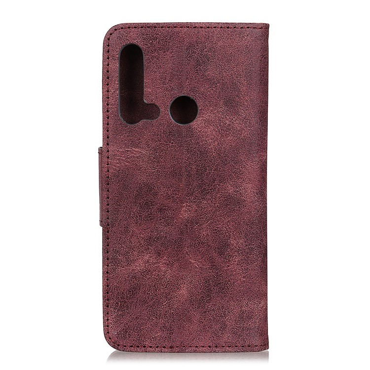 Vintage Style Leather Wallet Case for Huawei P20 lite (2019) - Wine Red-5