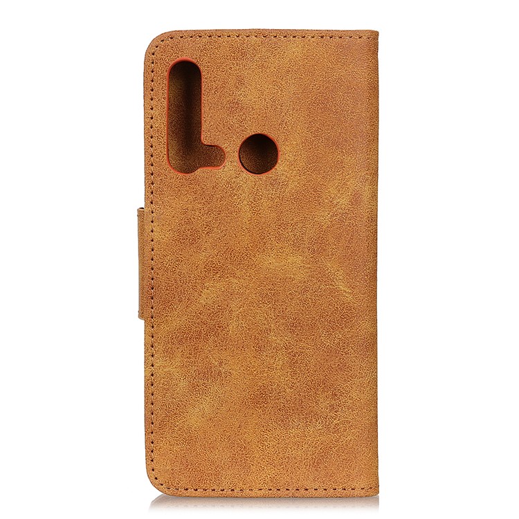 Vintage Style Leather Wallet Case for Huawei P20 lite (2019) - Brown-5