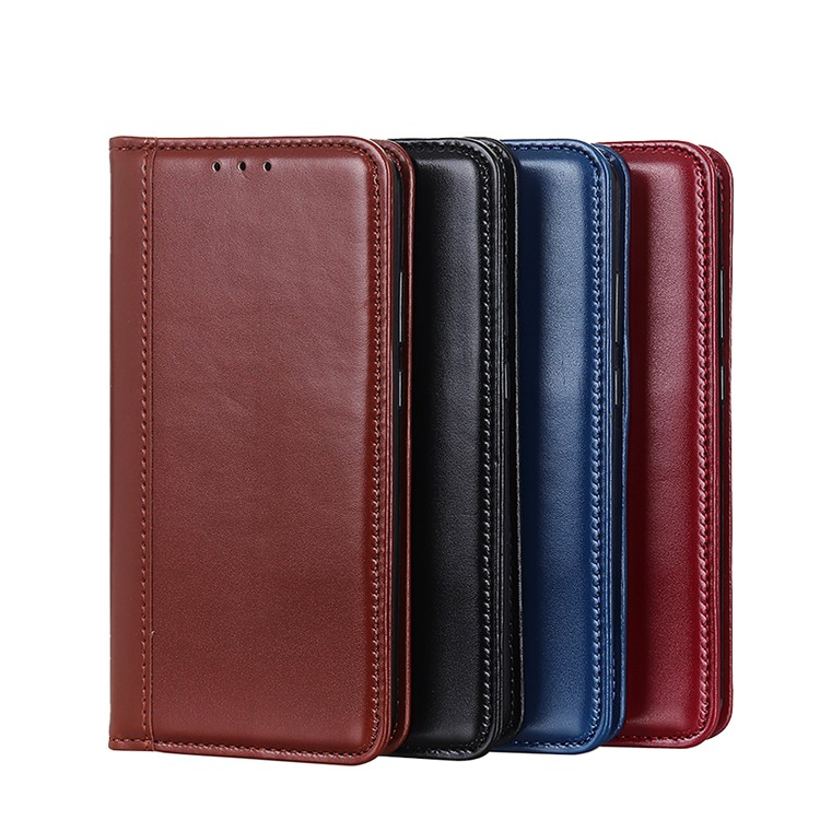 Auto-absorbed Split Leather Wallet Stand Case for Huawei P20 lite (2019) - Red-10