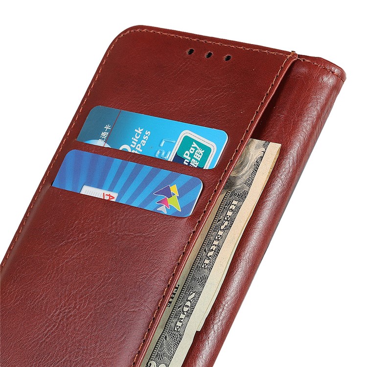 Crazy Horse Auto-absorbed Split Leather Wallet Phone Case for Huawei P20 lite (2019)/nova 5i - Brown-2