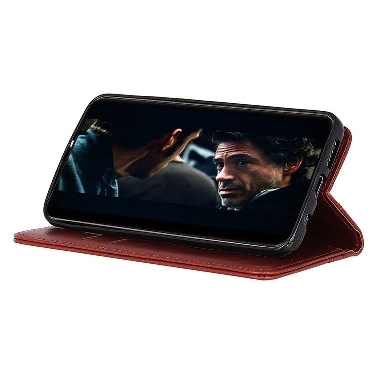 Crazy Horse Auto-absorbed Split Leather Wallet Phone Case for Huawei P20 lite (2019)/nova 5i - Brown-4