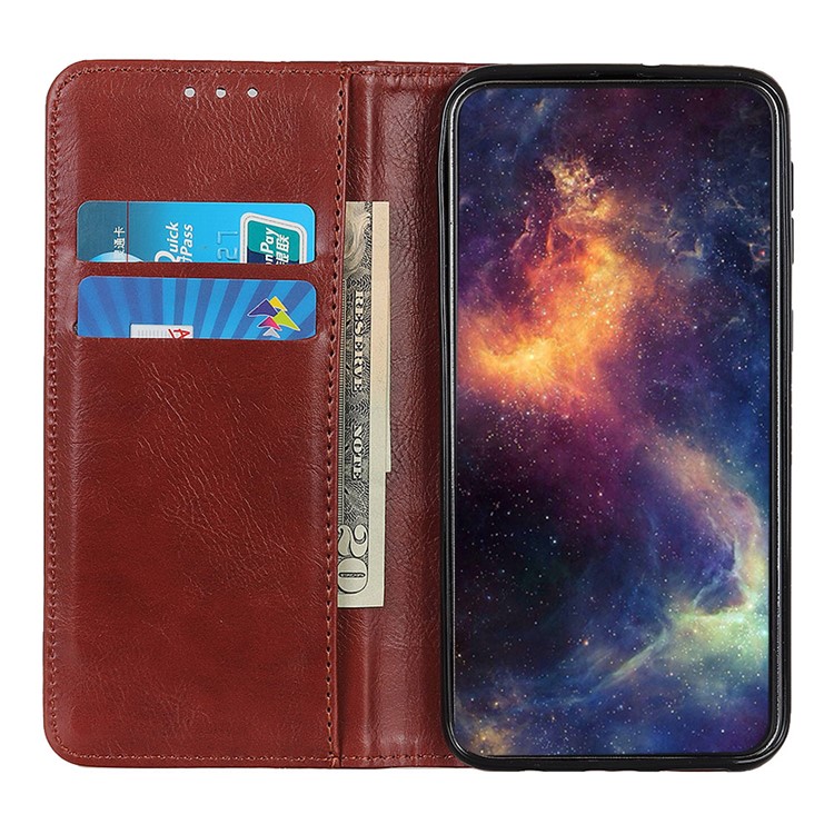 Crazy Horse Auto-absorbed Split Leather Wallet Phone Case for Huawei P20 lite (2019)/nova 5i - Brown-5