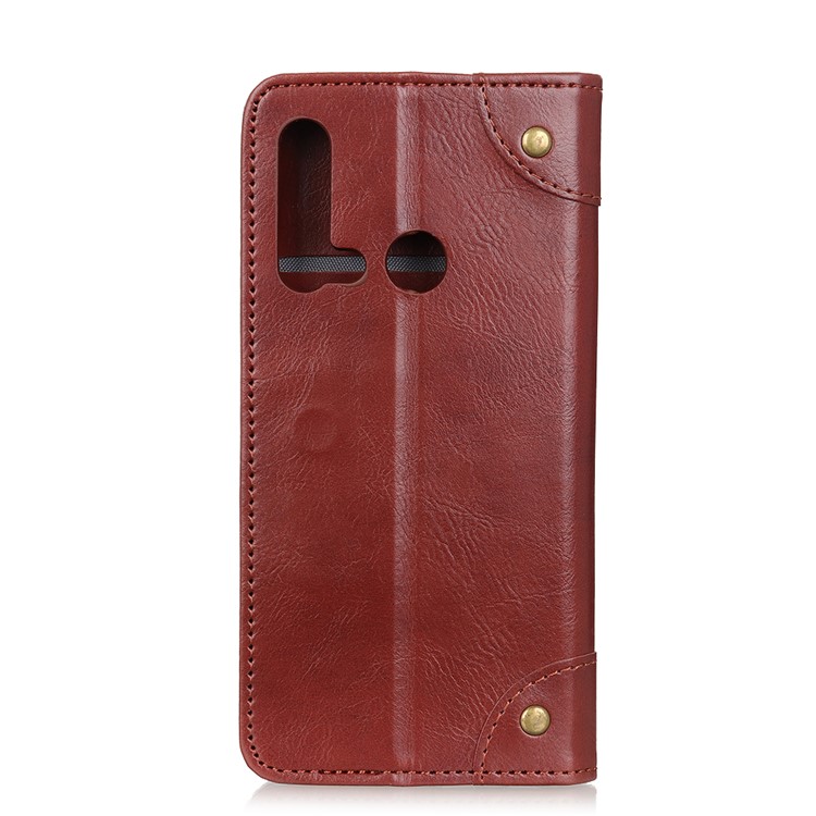 Crazy Horse Auto-absorbed Split Leather Wallet Phone Case for Huawei P20 lite (2019)/nova 5i - Brown-9