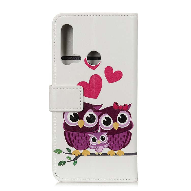 Pattern Printing Stand Leather Mobile Casing for Huawei P20 lite (2019)/nova 5i - Sweet Owl Family-3