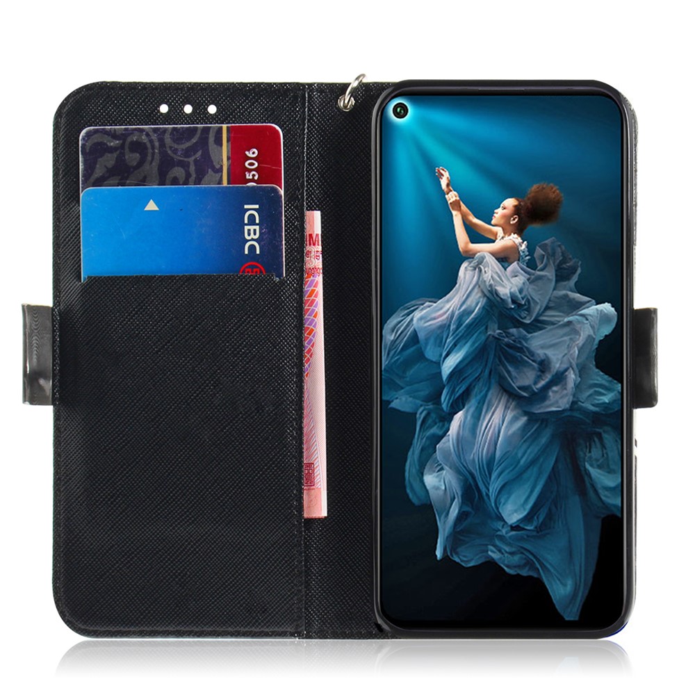 3D Light Spot Decor Match Imprimée Portefeuille en Cuir Case de Support Pour Huawei Honor 20S / Honor 20 / Nova 5T - Charmant Fleur