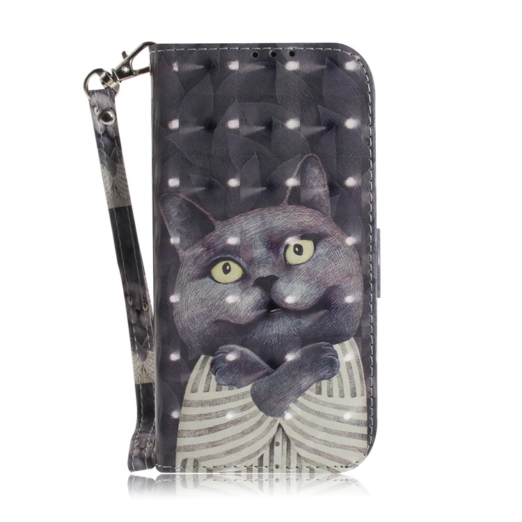 Pattern Printing Light Spot Decor Leather Wallet Phone Casing with Strap for Huawei P20 lite (2019) - Fierce Panda-2