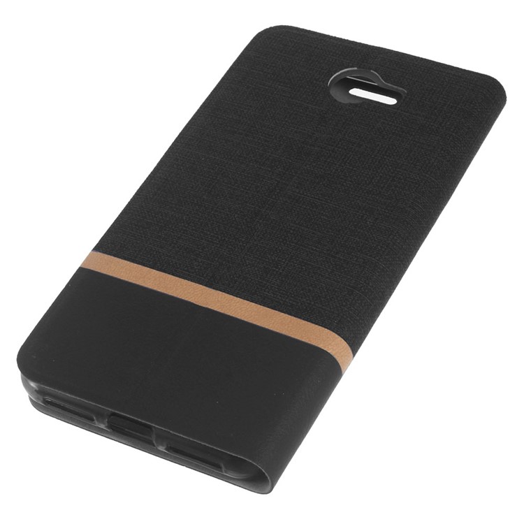 Cross Texture Card Holder Leather Flip Case for Huawei Y5II / Y5II - Black-3