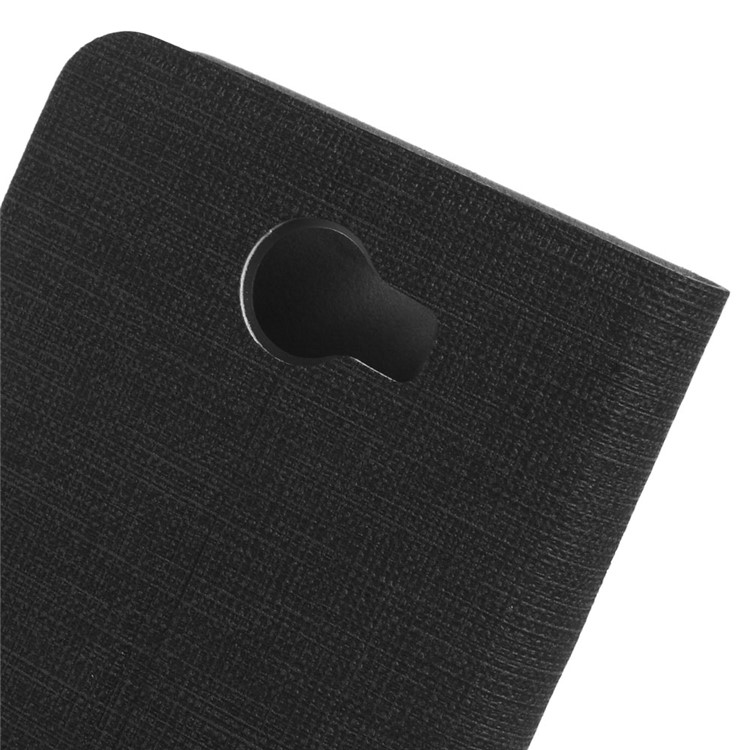 Cross Texture Card Holder Leather Flip Case for Huawei Y5II / Y5II - Black-4