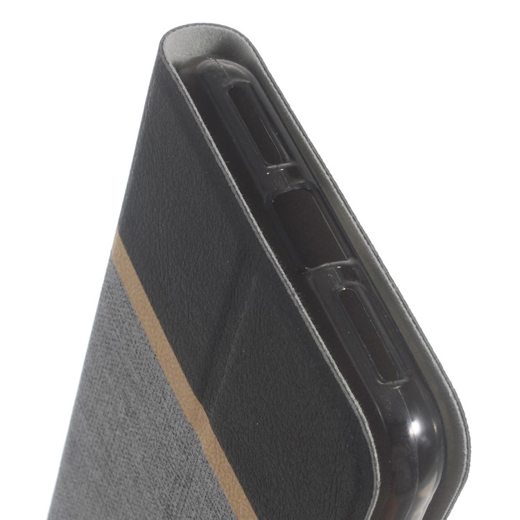 Cross Grain Card Holder Leather Flip Cover for Huawei Y5II / Y5II - Grey-6