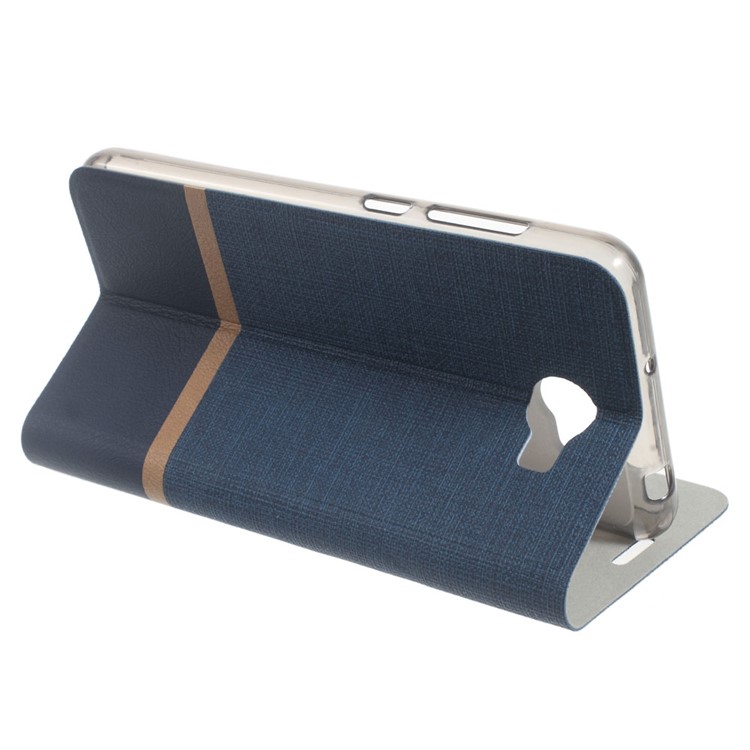 Cross Texture Card Holder Leather Stand Shell for Huawei Y5II / Y5II - Blue-7