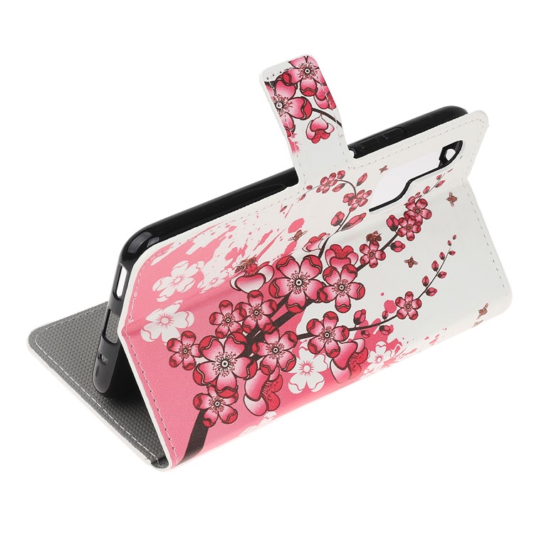 Pattern Printing Flip Leather Wallet Stand Case for Huawei Honor 20 Pro - Plum Blossom-4