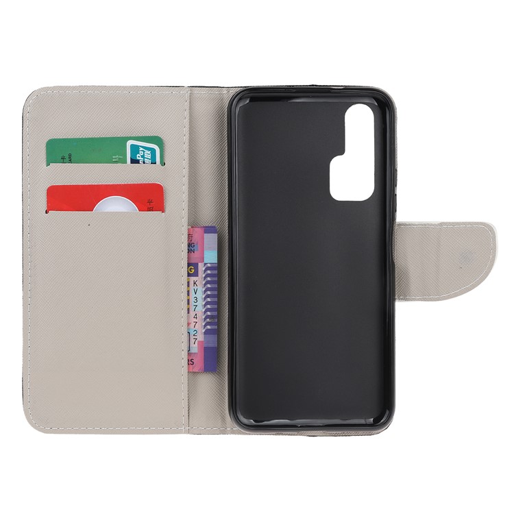 Pattern Printing Cross Texture Leather Wallet Case for Huawei Honor 20 Pro - Do not Touch My Phone-4