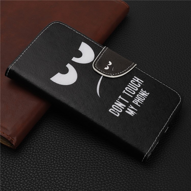 Pattern Printing Cross Texture Leather Wallet Case for Huawei Honor 20 Pro - Do not Touch My Phone-8