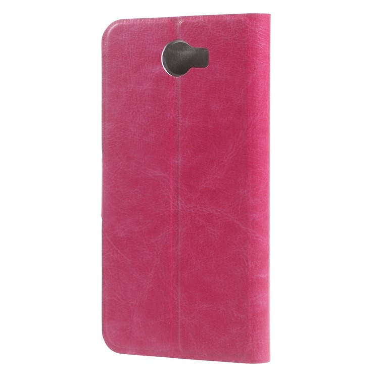 Crazy Horse PU Leather Protective Shell for Huawei Y5II / Y5II - Rose-2