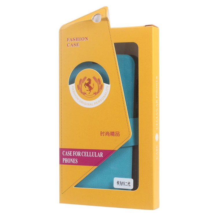 Crazy Horse Leather Phone Case for Huawei Y5II / Y5II - Blue-10