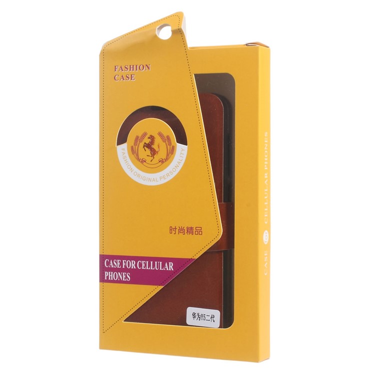 Crazy Horse PU Leather Phone Cover for Huawei Y5II / Y5II - Brown-10
