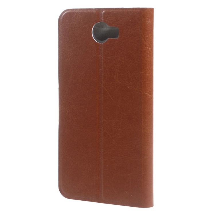 Crazy Horse PU Leather Phone Cover for Huawei Y5II / Y5II - Brown-2