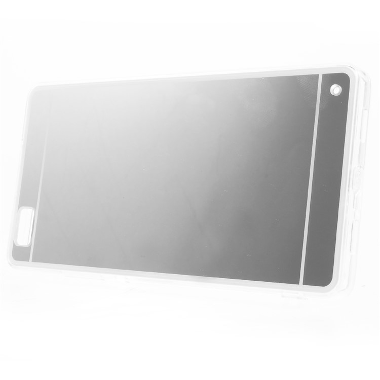 Mirror Effect Acrylic Back TPU Edges Case for Huawei P8 Lite - Silver-3