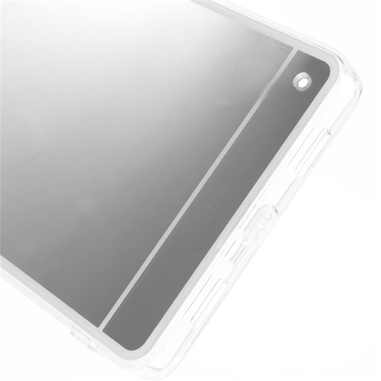 Mirror Effect Acrylic Back TPU Edges Case for Huawei P8 Lite - Silver-4