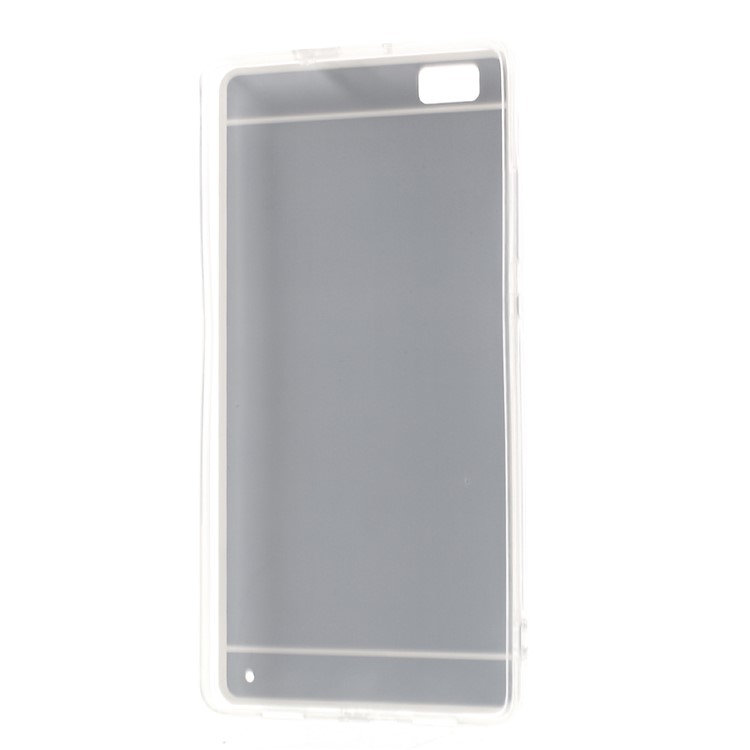 Mirror Effect Acrylic Back TPU Edges Case for Huawei P8 Lite - Silver-6