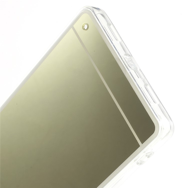 Mirror Effect Acrylic Back TPU Edges Shell for Huawei P8 Lite - Gold-4