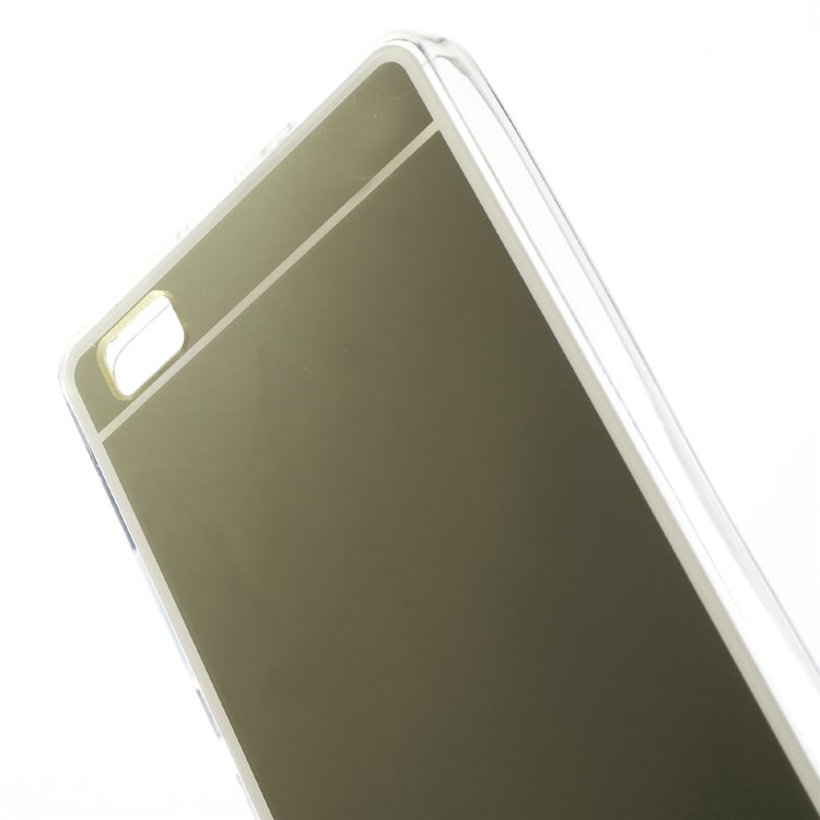 Mirror Effect Acrylic Back TPU Edges Shell for Huawei P8 Lite - Gold-5
