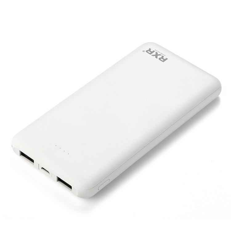 RXR-201 10000mAh Power Bank Portable Charger with Dual USB Outputs for Apple Samsung Huawei Etc - White-2