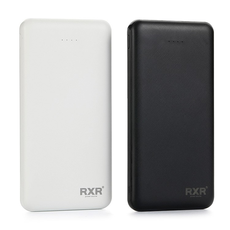 RXR-201 10000mAh Power Bank Portable Charger with Dual USB Outputs for Apple Samsung Huawei Etc - White-5