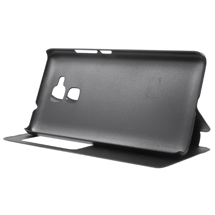 Window View Slim Leather Case for Huawei Honor 5c / GT3 - Black-4