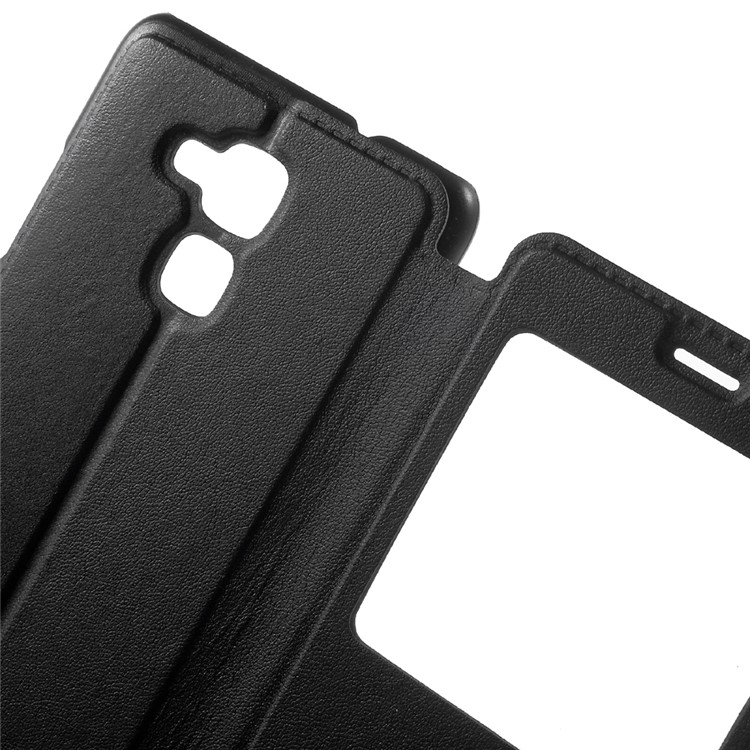 Window View Slim Leather Case for Huawei Honor 5c / GT3 - Black-6