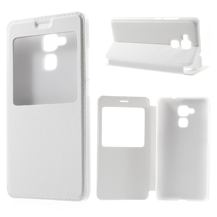 Window View Slim Leather Cover for Huawei Honor 5c / GT3 - White-1