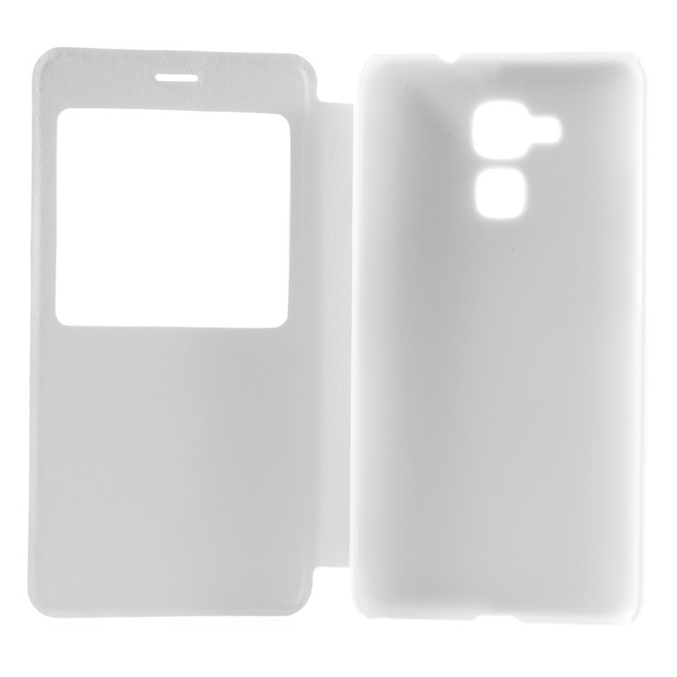 Window View Slim Leather Cover for Huawei Honor 5c / GT3 - White-4