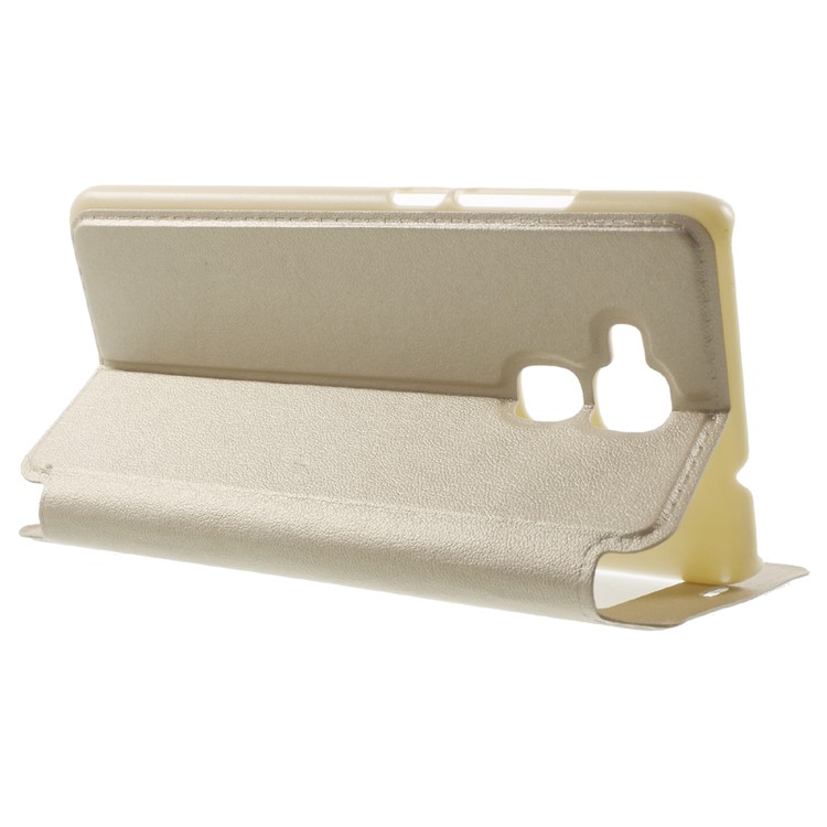 Slim Leather Stand View Case Cover for Huawei Honor 5c / GT3 - Gold-3