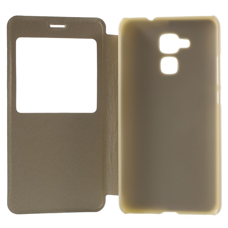 Slim Leather Stand View Case Cover for Huawei Honor 5c / GT3 - Gold-4