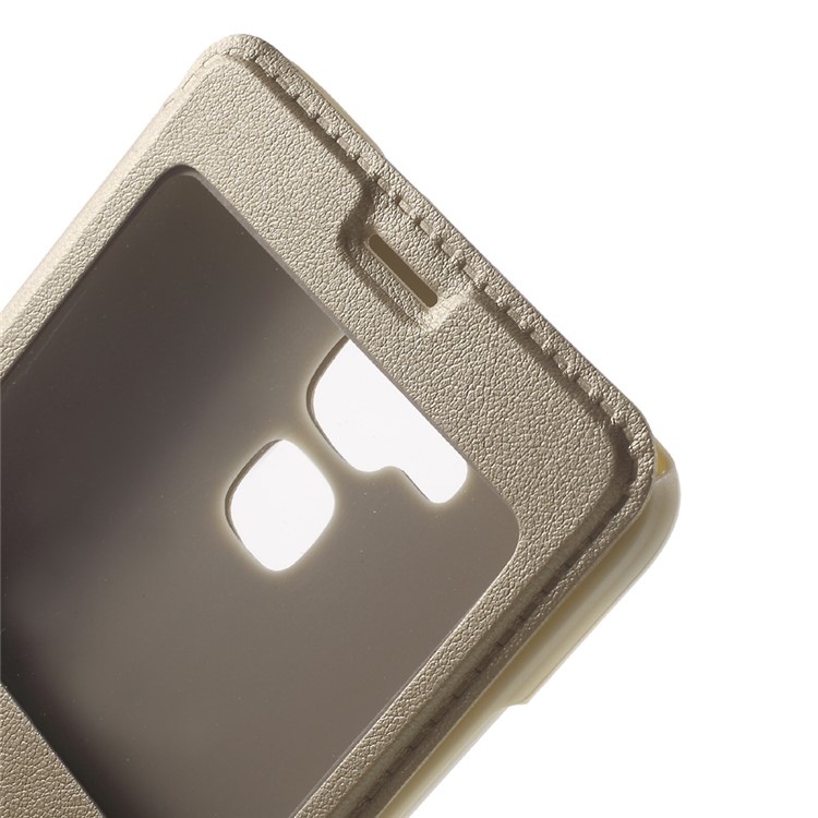 Slim Leather Stand View Case Cover for Huawei Honor 5c / GT3 - Gold-6