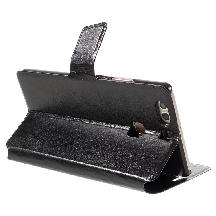 Crazy Horse Card Holder Leather Flip Case for Huawei P9 Plus - Black-5