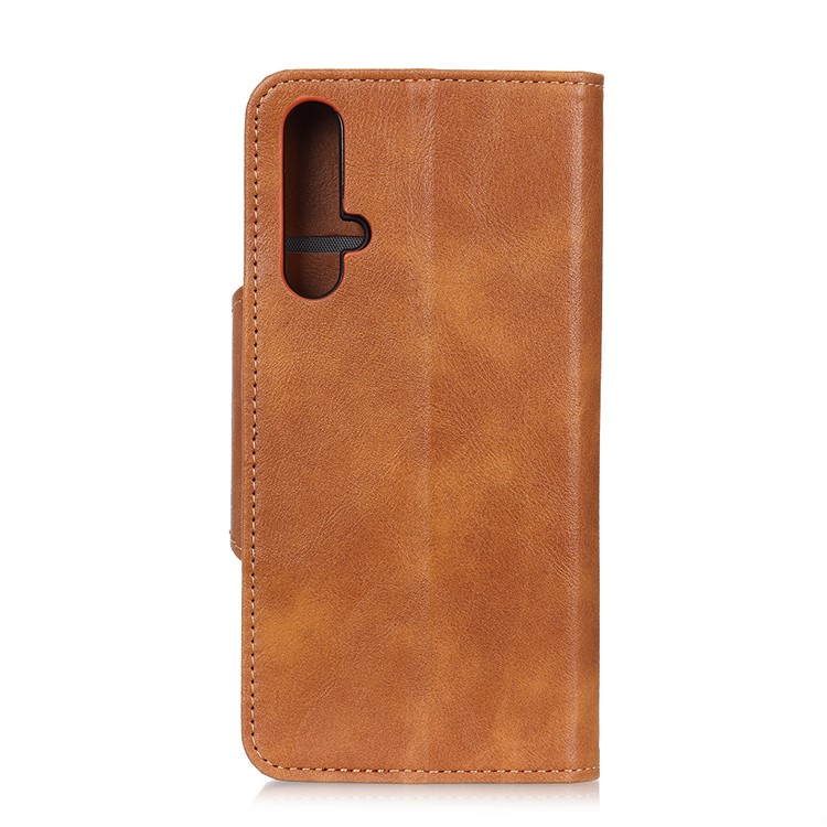Leather Wallet Stand Case Cover for Huawei Nova 5 - Brown-10