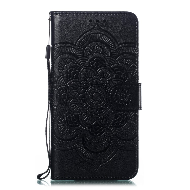 Imprint Flower Leather Mobile Shell for Huawei Y9 Prime 2019 / Huawei P Smart Z - Black-2