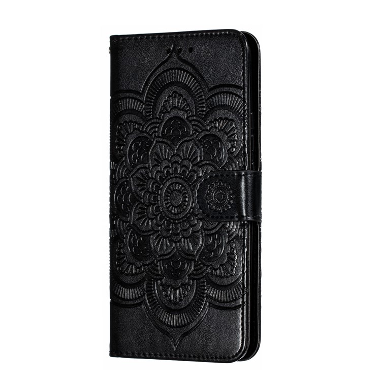 Imprint Flower Leather Mobile Shell for Huawei Y9 Prime 2019 / Huawei P Smart Z - Black-3